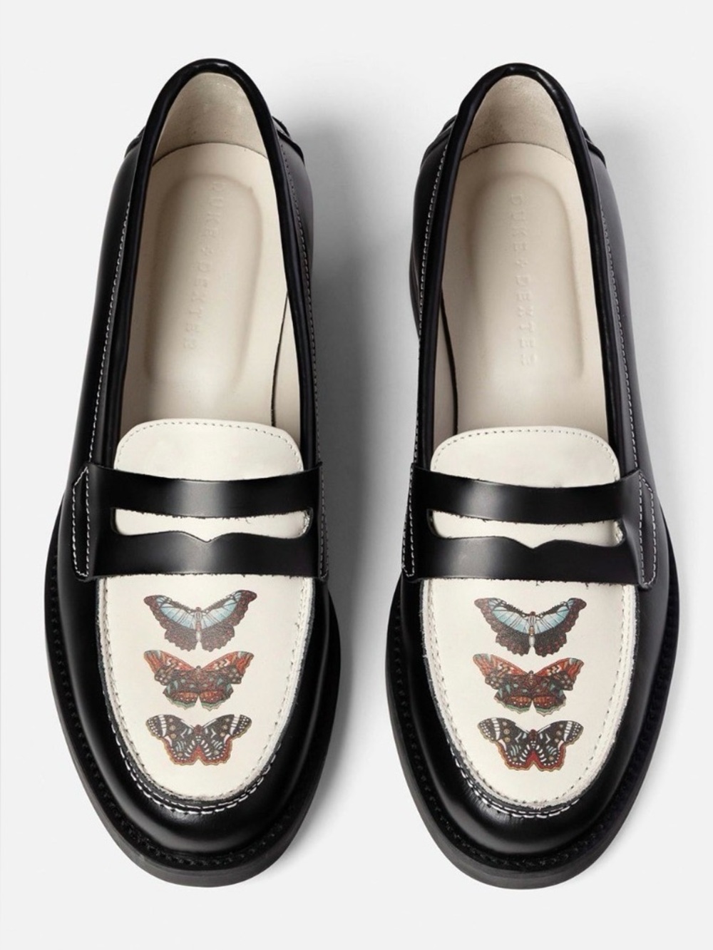 DUKE + DEXTER Limited Wilde Penny Loafers Flats Butterfly 39 8